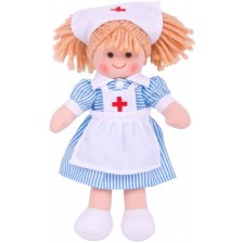 Мека кукла Bigjigs - Нанси, 28 cm