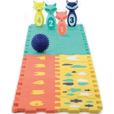 Меко килимче с боулинг и сензорни играчки Ludi -1
