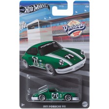 Метална количка Hot Wheels Vintage - 1971 Porsche 911, зелена, 1:64 -1