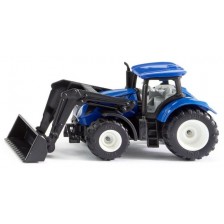Метална играчка Siku - Трактор с предна лопата New Holland, син