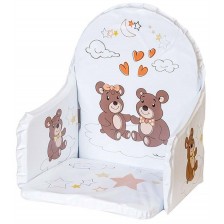 Мека подложка за дървено столче за хранене New Baby - Мечета -1