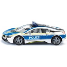 Метална полицейска количка Siku - BMW I8, с отварящи се нагоре врати, 1:50