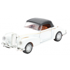 Метален автомобил Toi Toys - Classic, кабриолет с покрив, 1:35, бял