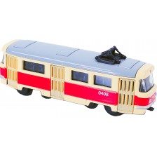Метална играчка Rappa - Ретро трамвай, 1:162