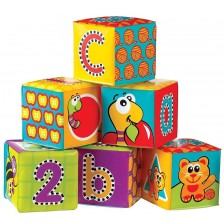 Меки кубчета за баня Playgro - 123, 6 броя