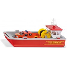 Метална играчка Siku - Пожарна лодка с пикап, 1:50 -1
