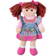 Мека кукла Bigjigs - Мелъди, с рокличка, 34 cm -1