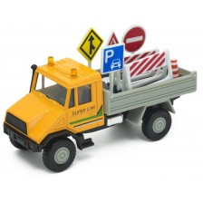 Метална играчка Welly Urban Spirit - Камион Urban, с пътни знаци 1:34 -1