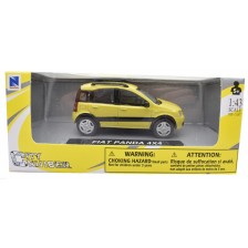 Метална количка Newray - Fiat Panda 4х4, жълт, 1:43 -1
