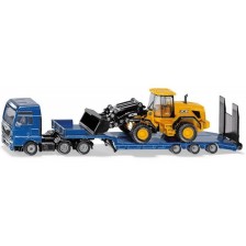 Метална играчка Siku - Камион MAN с ремарке и колесен товарач JCB -1