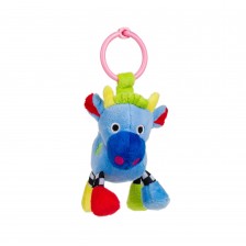 Мека дрънкаща играчка Canpol - Crazy Animals, синя кравичка -1
