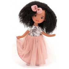 Мека кукла Orange Toys Sweet Sisters - Тина с розова рокля на пайети, 32 cm