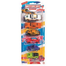 Метални колички RS Toys - Motorcast, 6 броя, 1:64