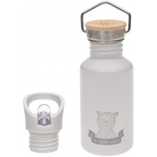 Метална бутилка Lassig - Adventure Bear, 500 ml, сива -1