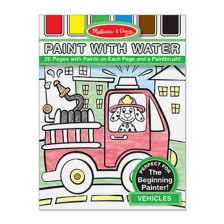 Детска книжка Melissa & Doug - Мога да рисувам с вода, превозни средства -1