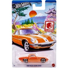 Метална количка Hot Wheels J-Imports - 1968 Mazda Cosmo Sport, оранжева