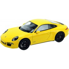 Метална кола Welly - Porsche 911 Carrera, жълта, 1:24 -1