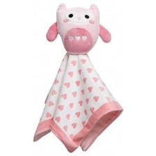 Мека кърпичка Pearhead - Owl pink, С играчка 