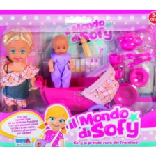 Мини кукла с бебе RS Toys Il Mondo di Sofy - С количка и аксесоари