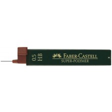 Мини графити Faber-Castell - Super-Polymer, 0.5 mm, HB, 12 броя -1