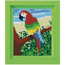Мозайка с рамка и пиксели Pixelhobby Classic - Папагал -1