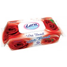 Мокри кърпи с капак Lara Baby Soft - Роза, 80 броя