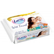 Мокри кърпи с лепенка Lara Baby Soft - Premium, 20 броя -1