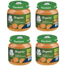 Моето първо пюре Nestle Gerber Organic - Тиква и сладък картоф, 4 х 125 g  -1