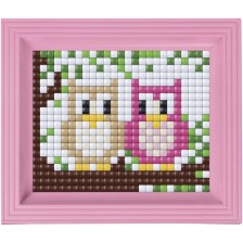 Мозайка с рамка и пиксели Pixelhobby - Двойка бухалчета, 500 части