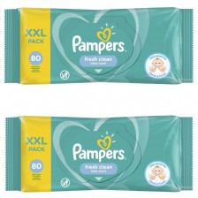 Мокри кърпички Pampers Fresh Clean - 2 х 80 броя -1