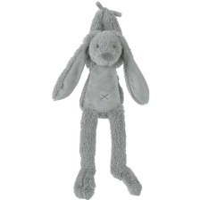 Музикална играчка Happy Horse - Зайчето Richie, светло сиво, 34 cm -1
