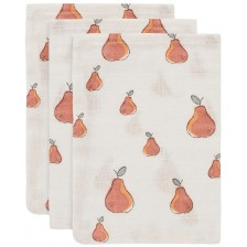 Муселинови кърпи-спарчета Jollein - Pear, 15 х 20 cm, 3 броя