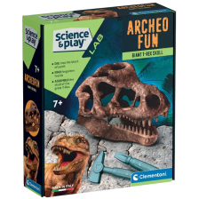 Образователен комплект Clementoni Science & Play - Разкопки на череп на тиранозавър -1