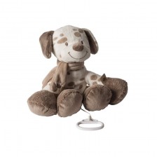 Мека музикална играчка Nattou - Кученцето Макс, с клипс, 30 cm -1