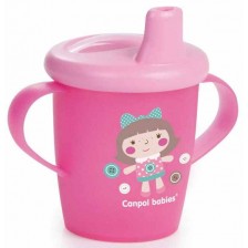 Неразливаща се чаша с твърд накрайник Canpol - Toys, 250 ml, розова -1