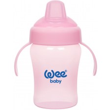 Неразливаща чаша с дръжки Wee Baby - Colorful, 240 ml, розова -1