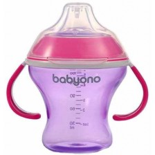 Неразливаща чаша с мек накрайник Babyono - 180 ml, розова -1