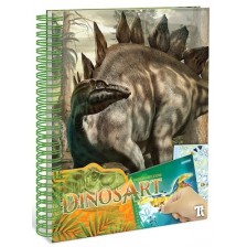 Творческа книга Nebulous Stars - Рисуване със стикери, динозаври -1