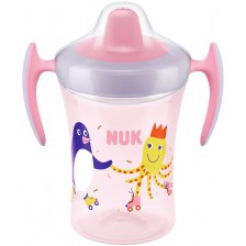 Неразливаща се чаша с мек накрайник NUK Evolution - Trainer Cup, 230 ml, розова