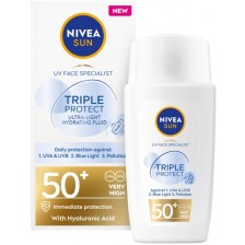 Nivea Sun Флуид за лице Triple Protect, SPF 50+, 40 ml