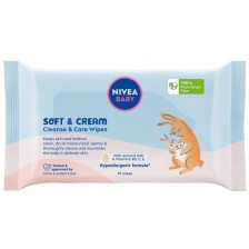 Nivea Baby Мокри кърпички с крем Soft & Cream, 57 броя -1