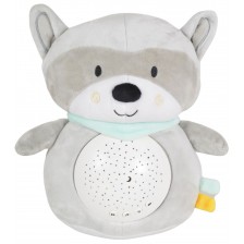 Нощна лампа и прожектор Moni Toys - Snuggly, Raccoon -1