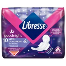 Нощни превръзки Libresse - Maxi Goodnight, 10 броя