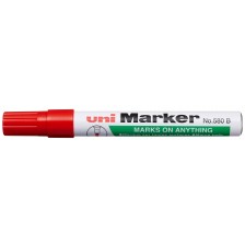Перманентен маркер Uniball на маслена основа – Червен -1