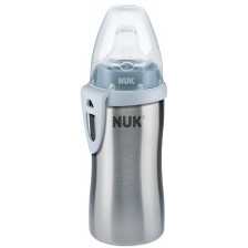 Шише със силиконов накрайник Nuk - Active Cup, с термоефект, 215 ml, синьо