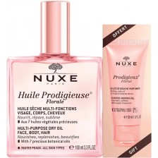 Nuxe Huile Prodigieuse & Prodigieux Комплект - Флорално масло и Душ гел, 100 + 30 ml (Лимитирано) -1