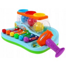 Образователна играчка Hola Toys - Ксилофон с топки и чукче
