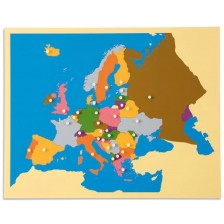 Образователен Монтесори пъзел Smart Baby - Карта на Европа, 40 части -1