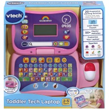 Образователна играчка Vtech - Лаптоп, розов (на английски) -1