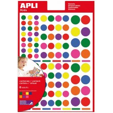 Самозалепващи стикери APLI - Микс, 7 цвята, 664 броя